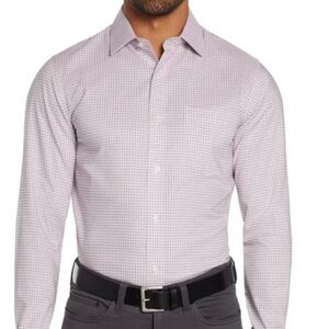 NWT Banana Republic Lavender Checkered Dress Shirt, Size medium